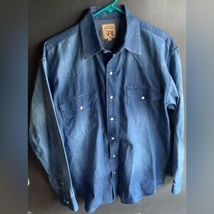 Resistol Double Blue Denim Button-Up Shirt